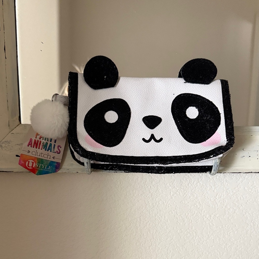 Panda Kids Clutch by - Black and White